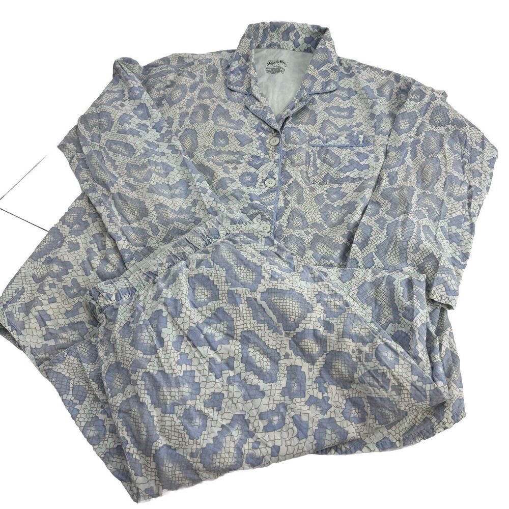 Nick & Nora Pajamas Womens Snake Novelty Print Two Pieces Python L Convertible